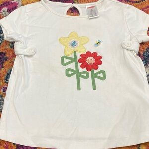 Gymboree White and Yellow Floral Short Sleeve Tee